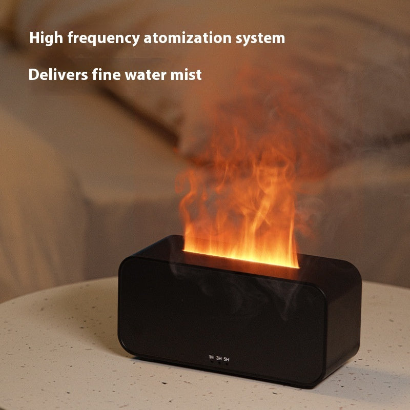 Air mist humidifier with fireplace effect